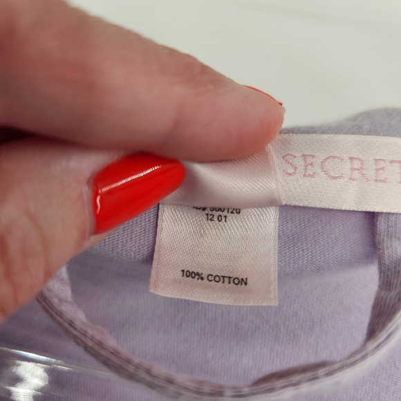 Victoria's Secret Cotton Short Robe Elastic Logo Back With Tie Womens Size Large - Picture 5 of 8